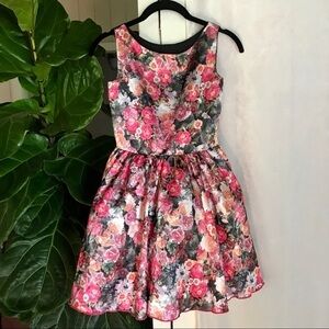 Five loaves two fish children’s floral  dress pink